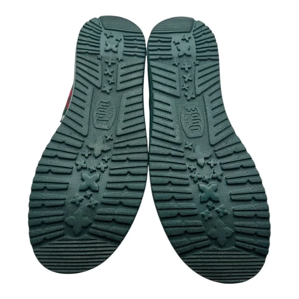 Hey Dude Wally‎ Holiday Cheers Slip On Loafers Mens 8 Green Christmas Deer Print