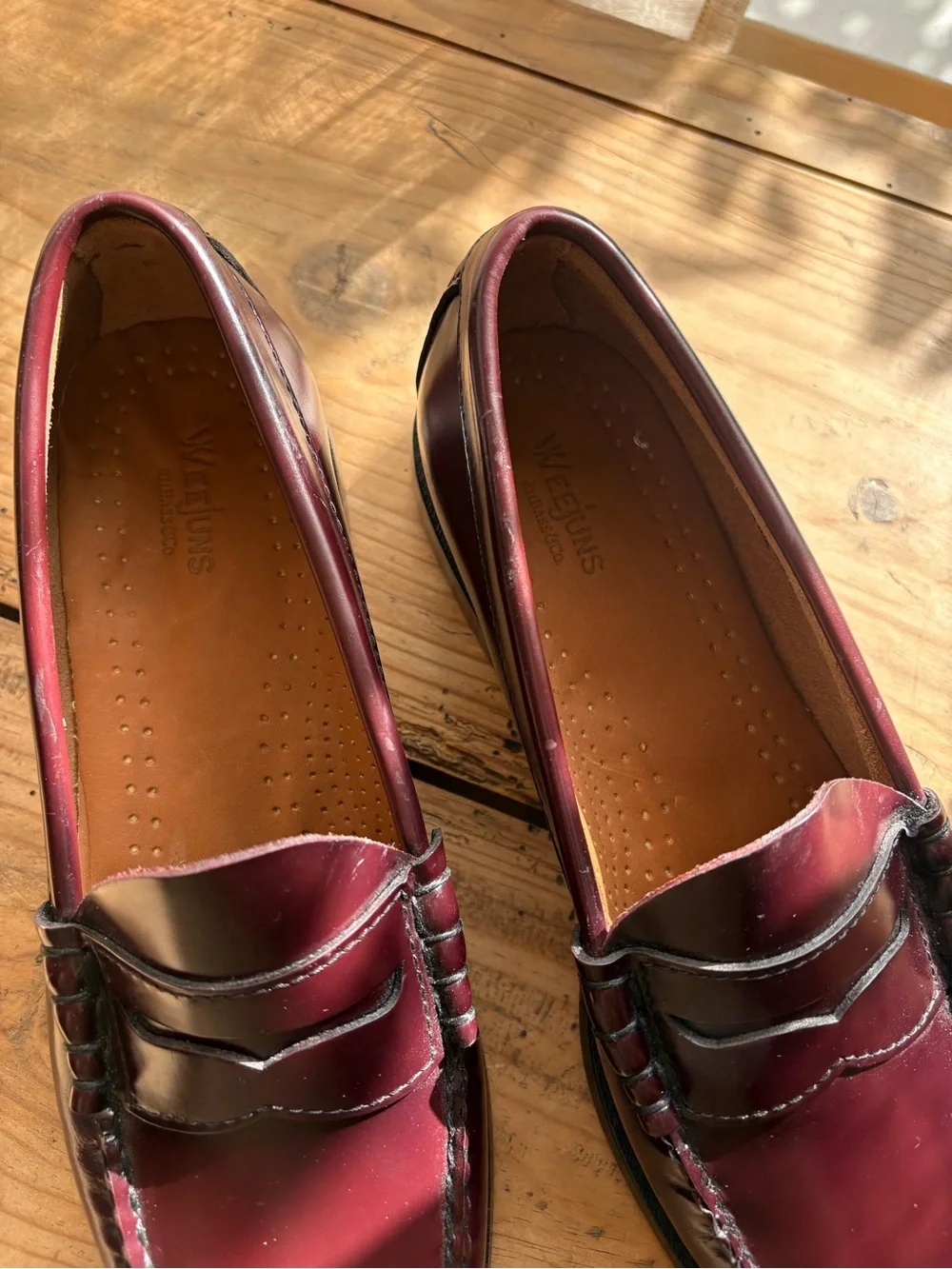 Weejuns polished burgundy