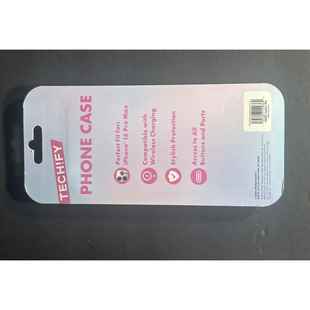 Tech!fy iPhone 16 Pro Max Case Purple Paisley Bandana MagSafe Compatible New