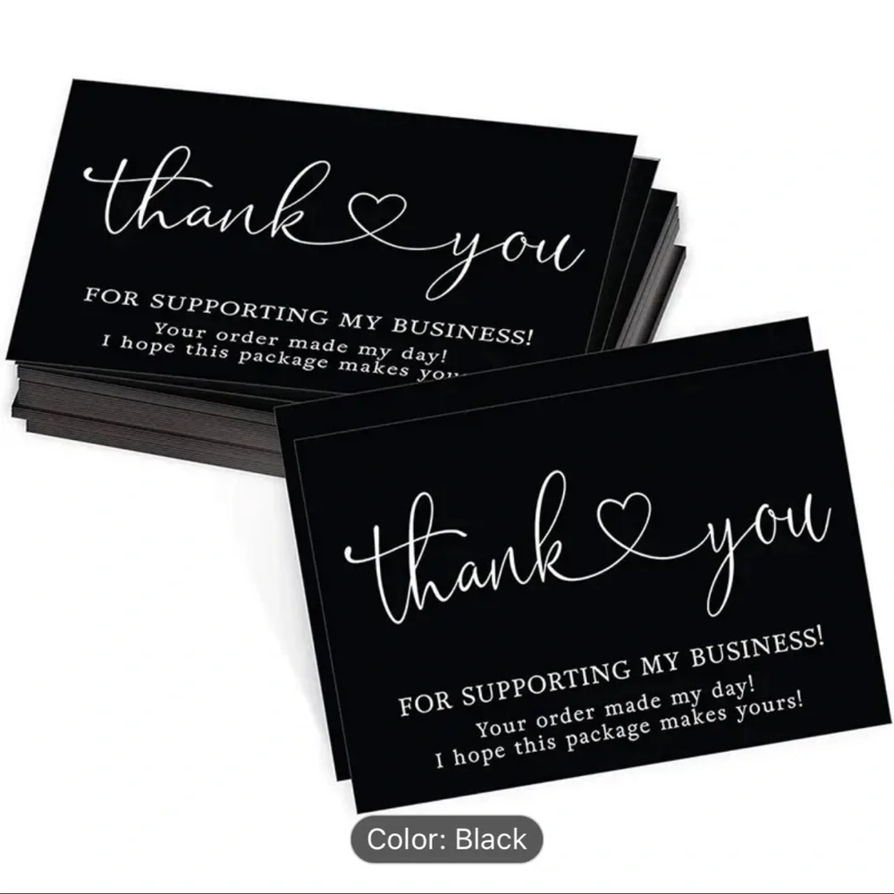 Black Thank You Cards