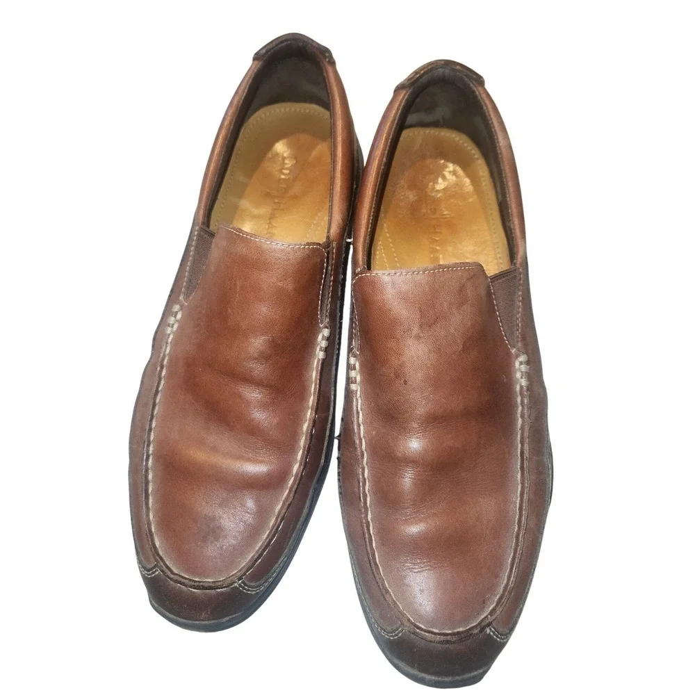 Cole Haan‎ Mens C08038 Brown Leather Nike Air Slip On Loafers Size 11M