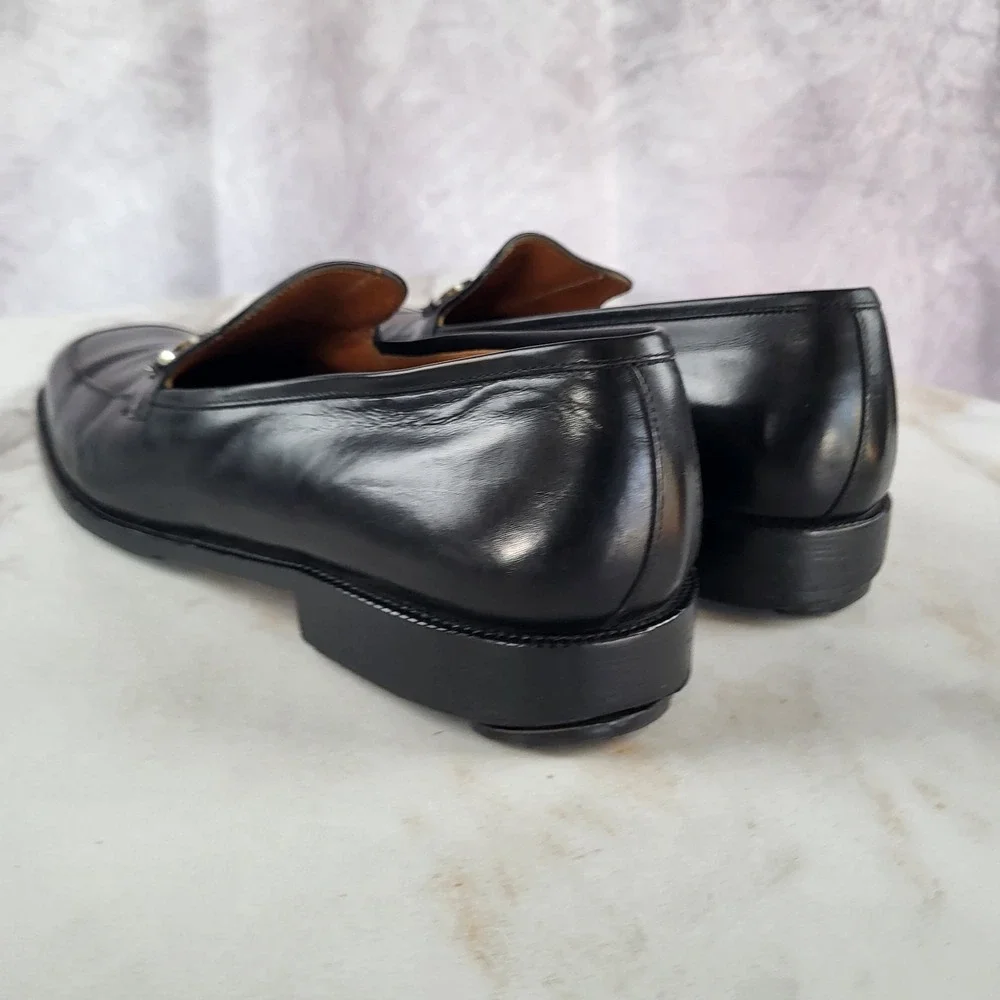 Salvatore Ferragamo Gancini Horsebit Loafers Black Men's Size 8.5 D