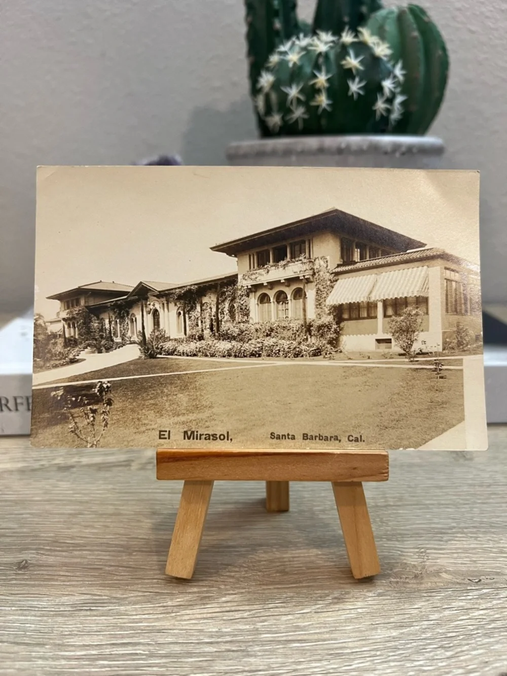 Vintage‎ El Mirasol Santa Barbara CA Postcard Artura Sepia Unused Estate View