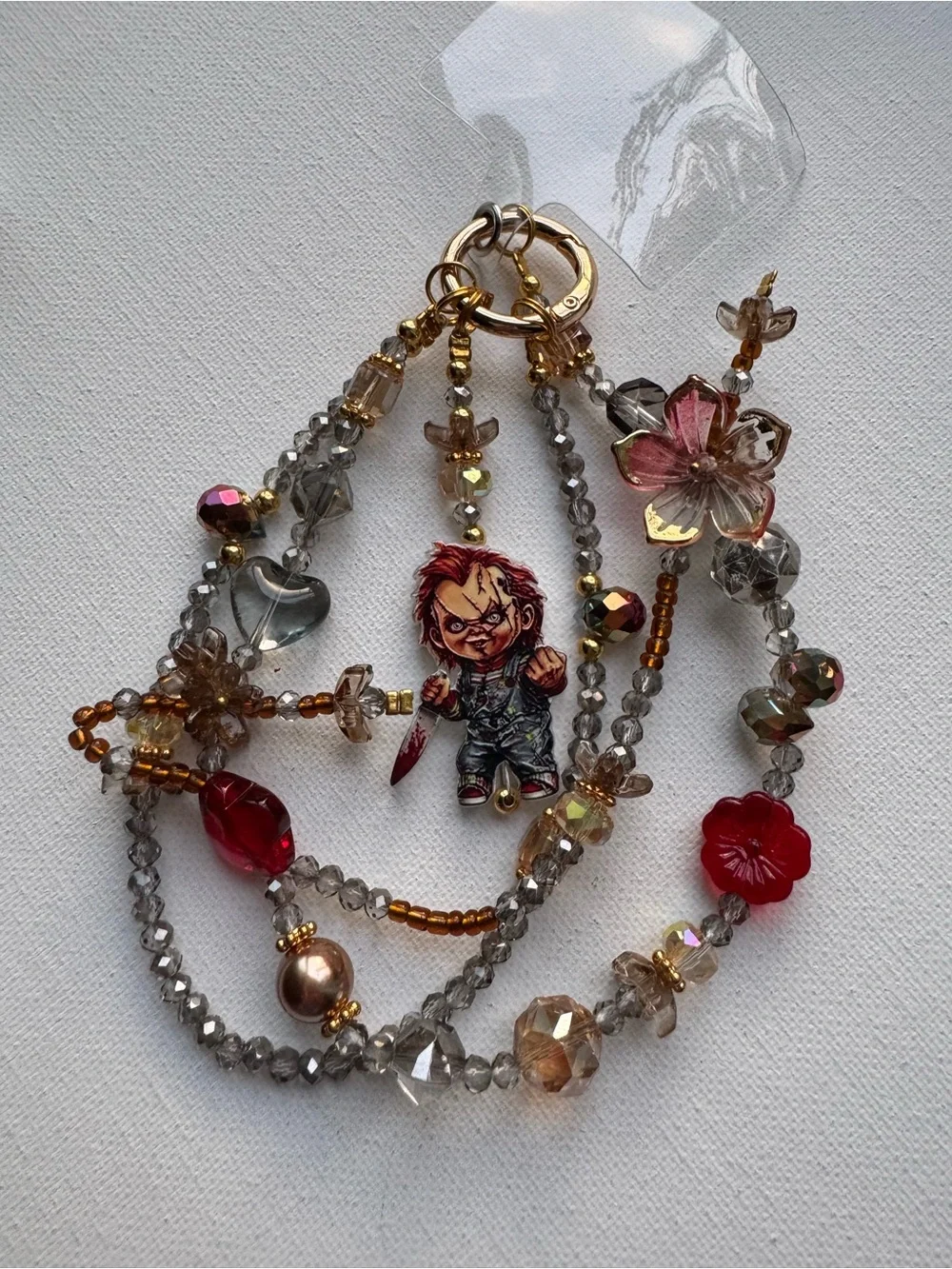 Chucky Gold-Tone Beaded Phone Charms $13 each