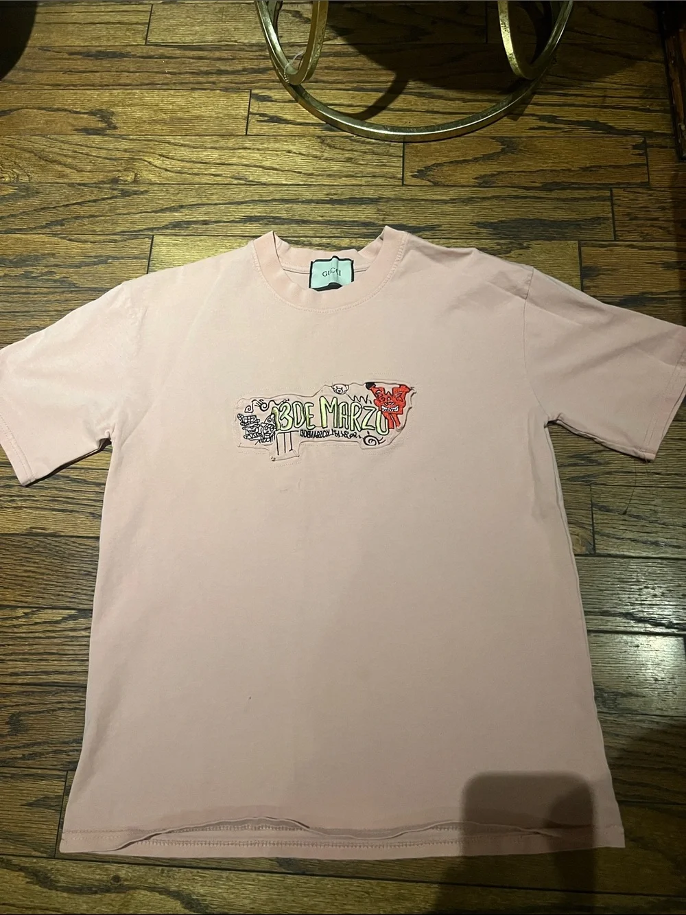 Gucci Light Pink Logo Graphic Tee