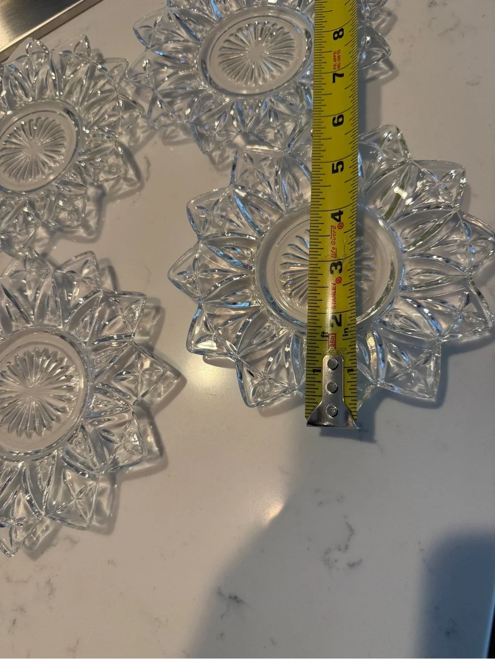Clear Glass Flower Trinket Dishes vintage clear