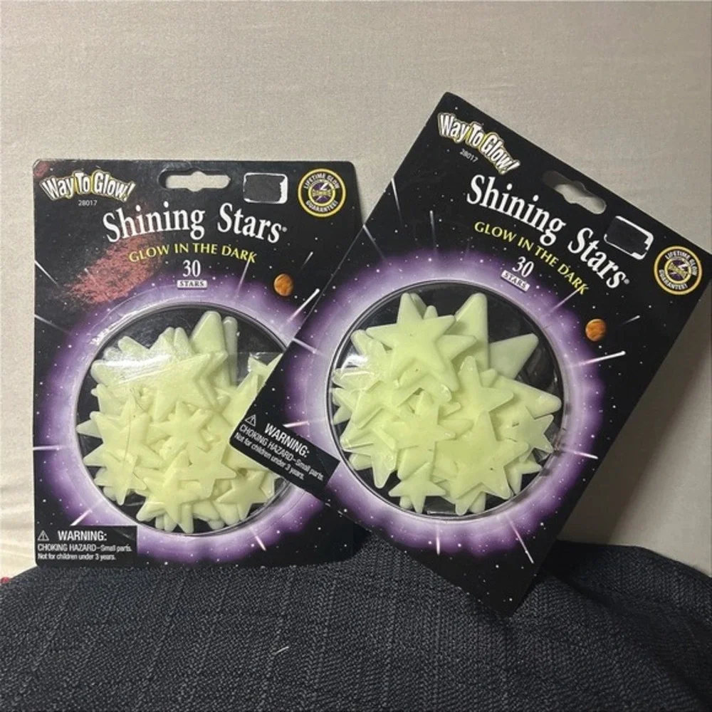 Way to Glow Shining Stars Glow in the Dark 30 Count Lot‎ of 2 New