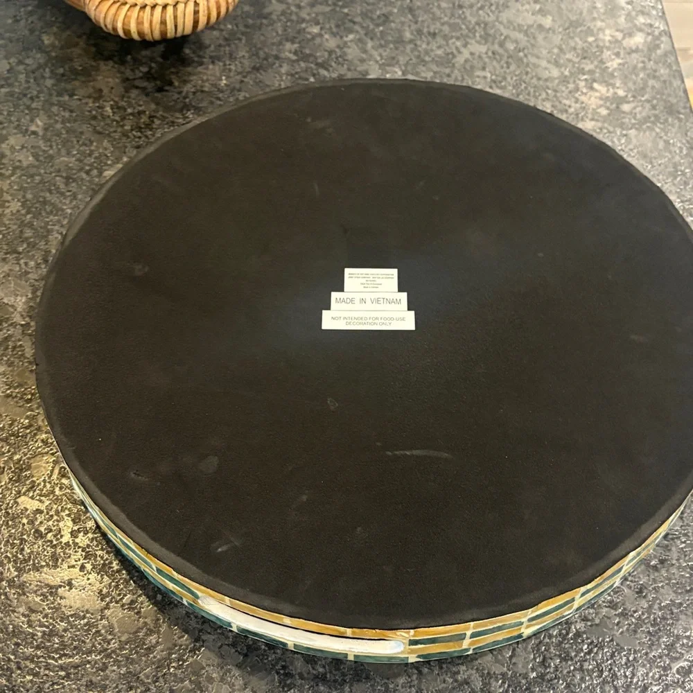 Mosaic Patterned Round Tray