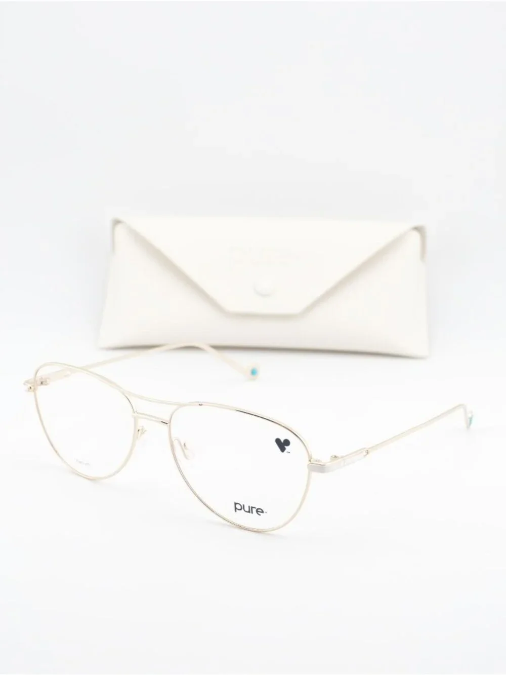 Pure P-5024 N 719 Square Eyeglasses 56mm – Gold