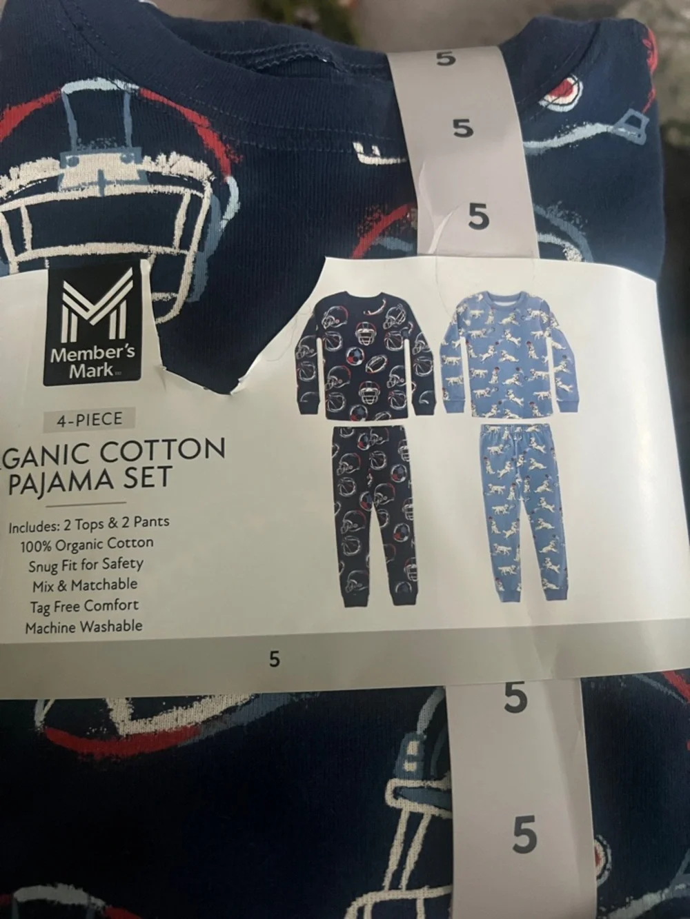 2 Pairs Organic Cotton football Dogs Pajama Sets