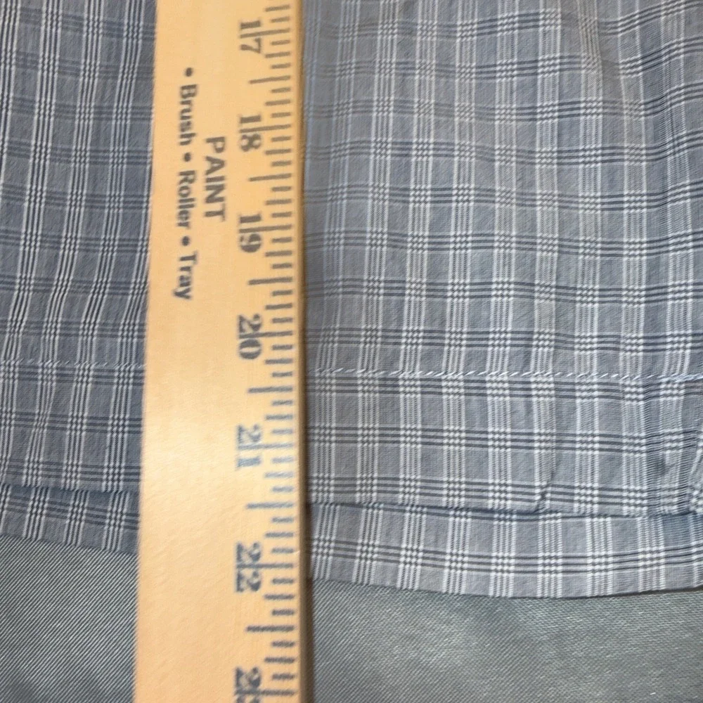 Banana Republic Preppy Mens Shorts Check Blue Plaid Pattern 100% Cotton Size 34