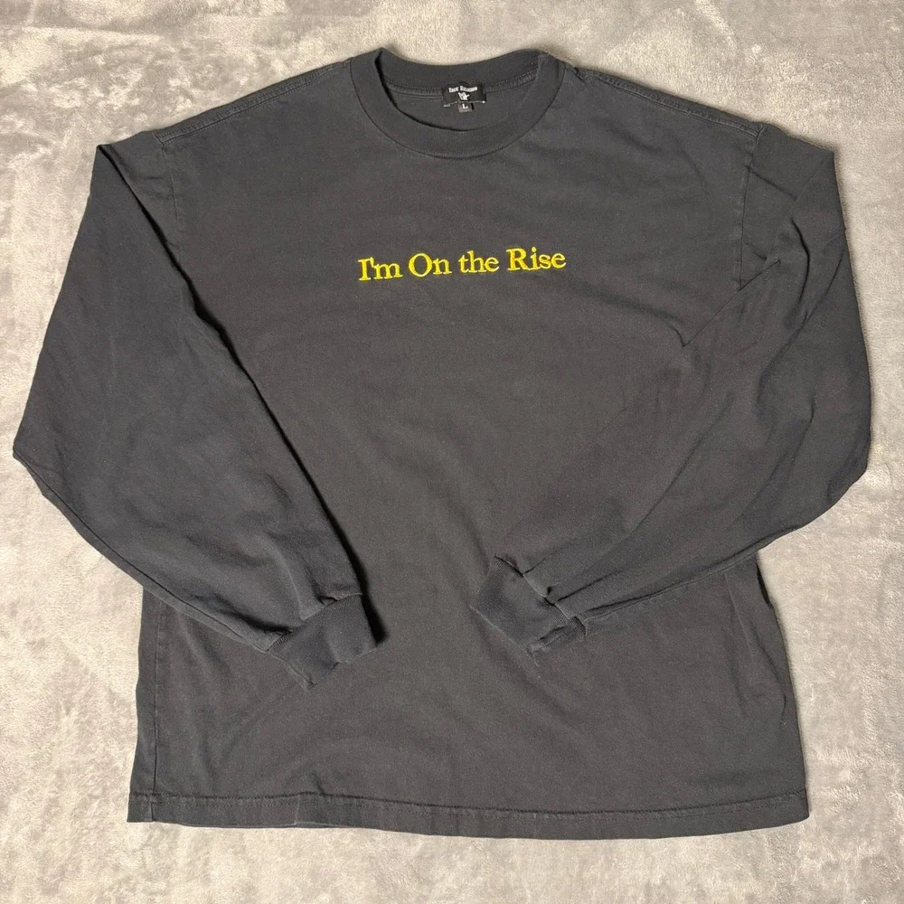 True Religion‎ SZ Mens Large Im On The Rise Long Sleeve Graphic T-Shirt Black