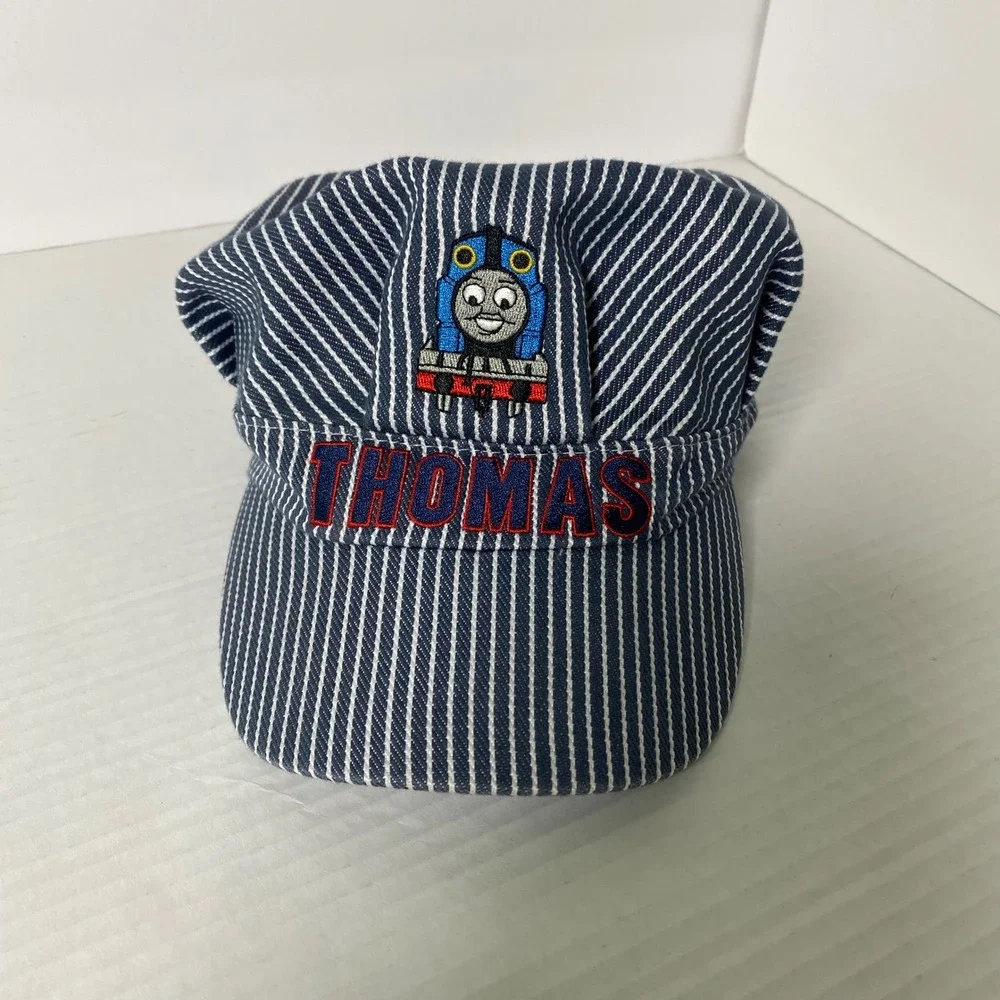 Vintage Thomas and‎ Friends Boys Engineer Cap Conductor Railroad Train Pinstripe
