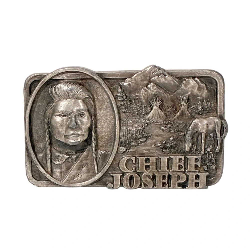 Vintage‎ 1982 SISKIYOU Silvertone CHIEF JOSEPH BELT BUCKLE