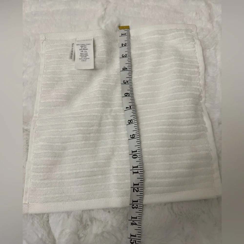 Opalhouse White Textured Ribbed Cotton Face Cloth