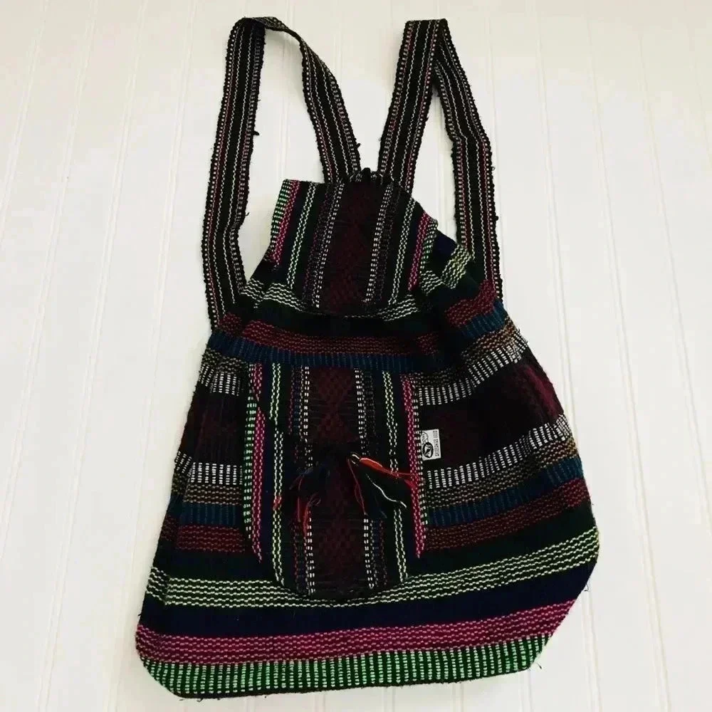 NWOT Artisan boho woven backpack