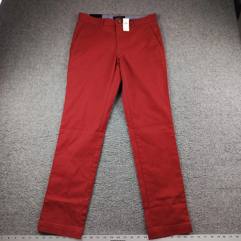 Banana Republic Aiden Slim Fit Stretch Chino Pants Red 28x30‎ Preppy Office NWT