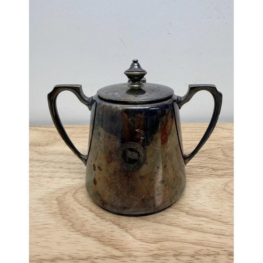 Walker & Hall‎ Sheffield Silverplate Clarke Steamship Co Quebec Sugar Bowl