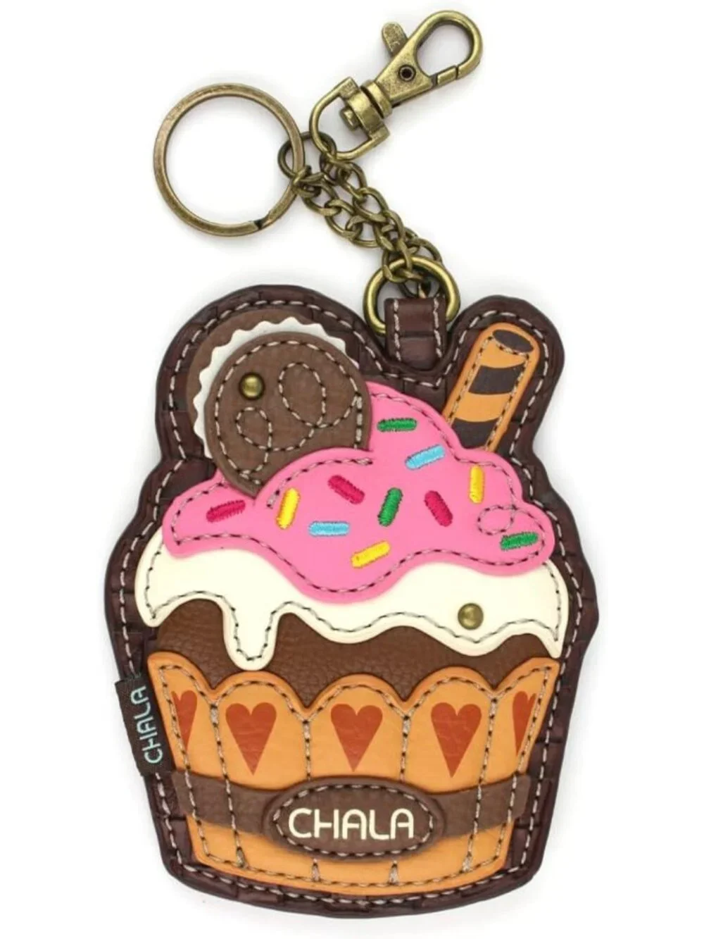 Cute Decorative Key Fob & Coin Purse Accessory - Foodie Cupcake Design