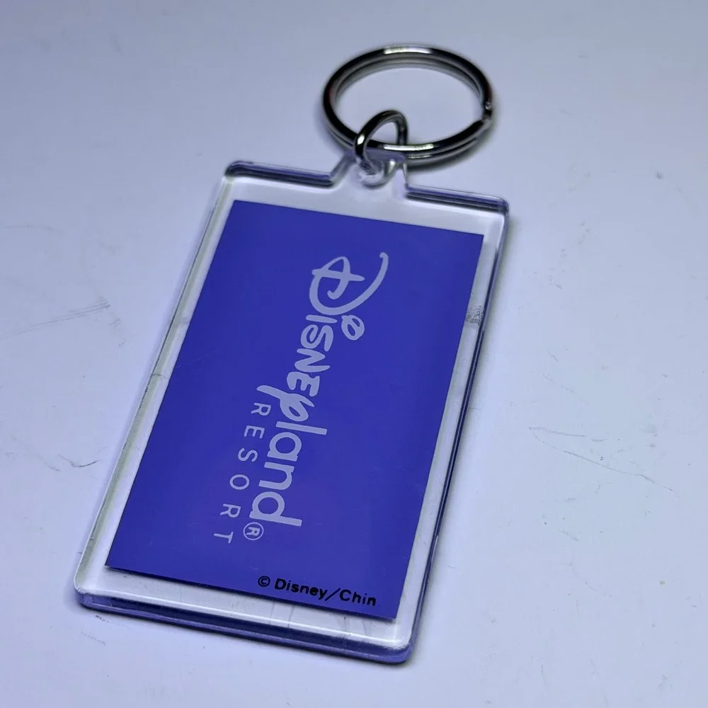 Disney Tinker Bell Disneyland Resort Purple‎ Acrylic Keychain Vintage Style Wand