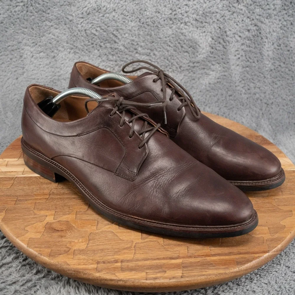Cole Haan Mens 11 M Grand OS Oxford Brown Dress Shoes Plain Toe