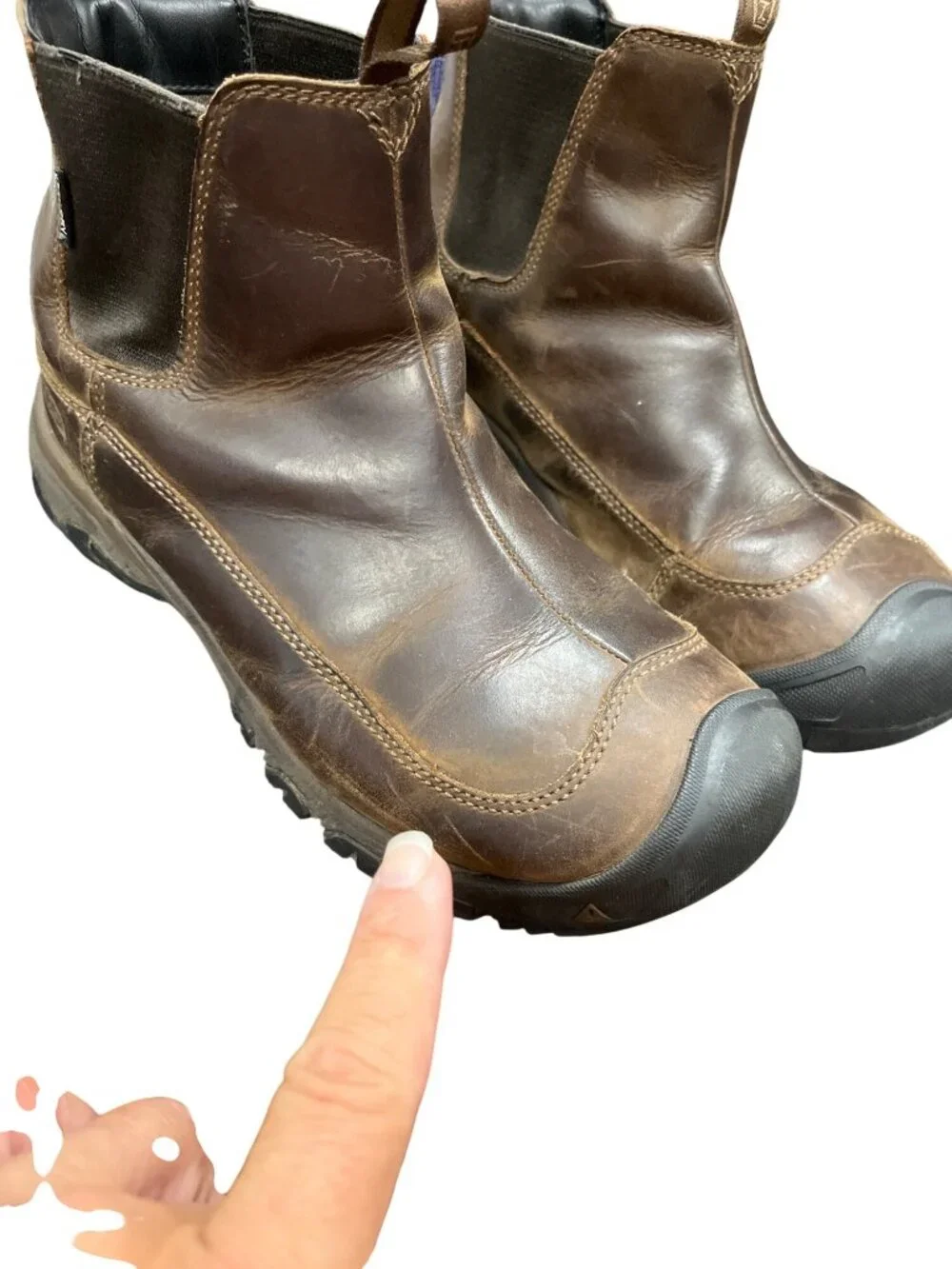 keen warm mens brown leather waterproof thermal ankle boos sz 8.5 SKU 10-794