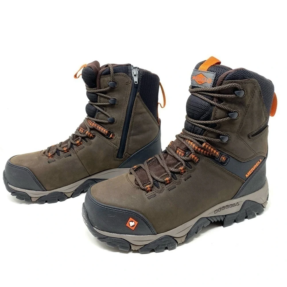 Merrell Men's J45315 Phaserboud Composite Toe Waterproof Safety Side Zip Boots