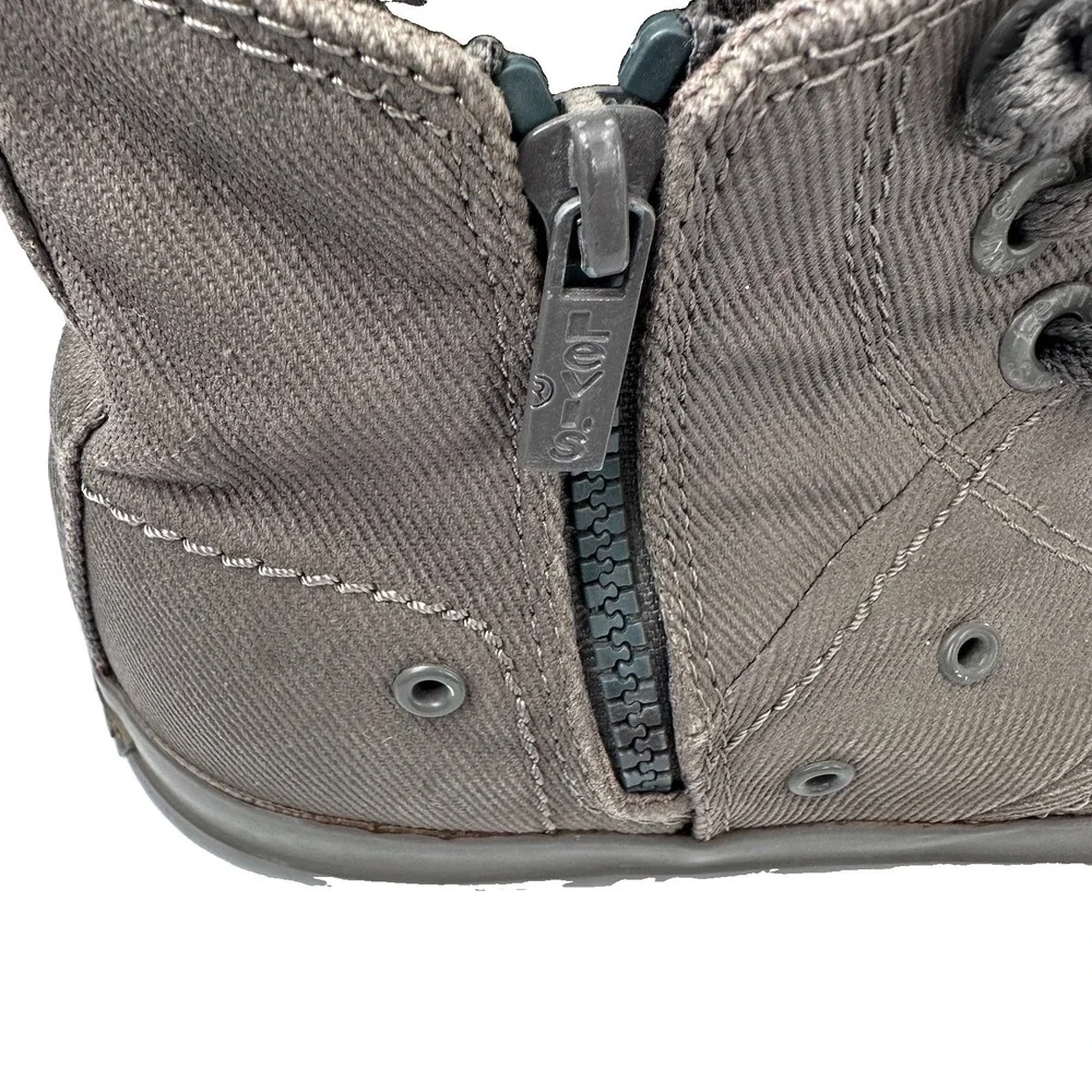 Levi's Men's Gray Sneaker Boot Ankle High Top Textile Lace-Up Side Zipper US 9