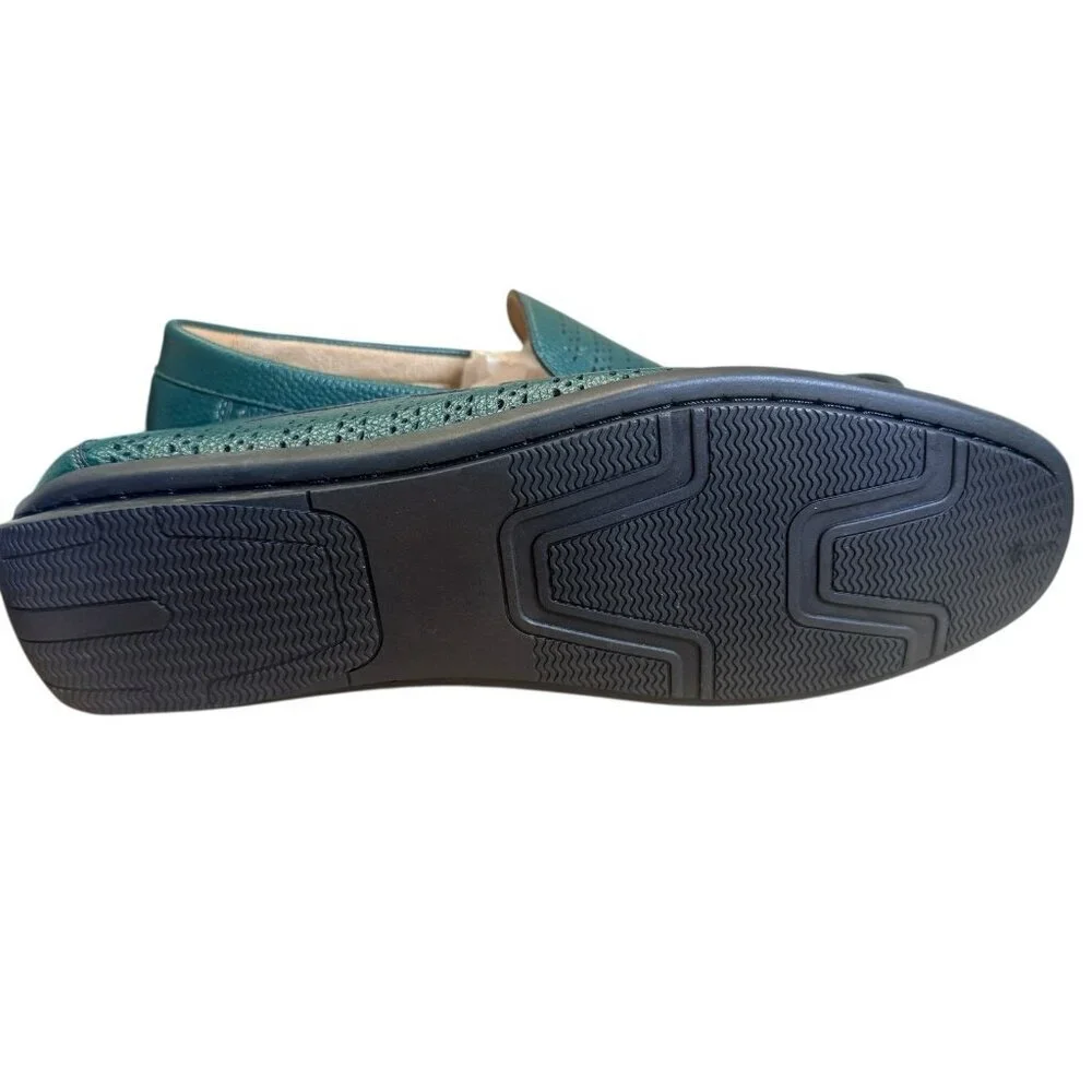 Montique Men's Green Weave Pattern Fashion Loafers Shoes Size 9.5 S22