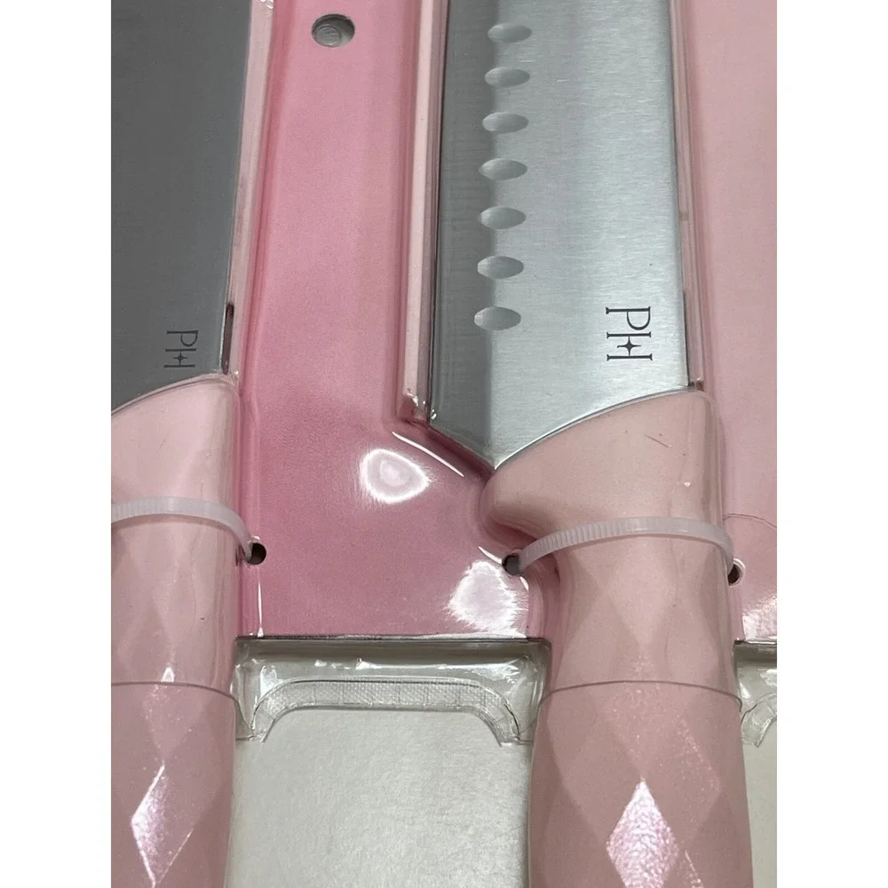 Paris Hilton 2-Piece Santoku Knife W/Blade Guards & High-Carbon Stainless Steel