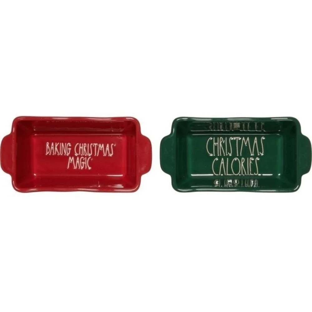 Rae Dunn New in Box Christmas Calories and Magic Mini Bakers - 2-Pack