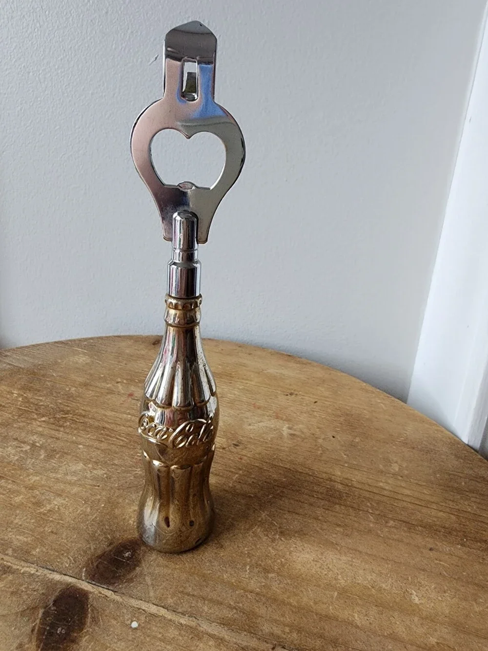 Vintage Coca Cola Bottle Opener Heavy Metal Gold Color 1996 Coke