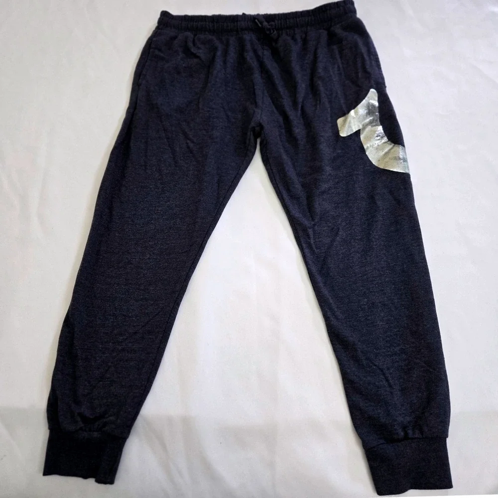 True Religion Loungewear Pants‎ Mens Size Large Blue Joggers Silver Logo 34x37