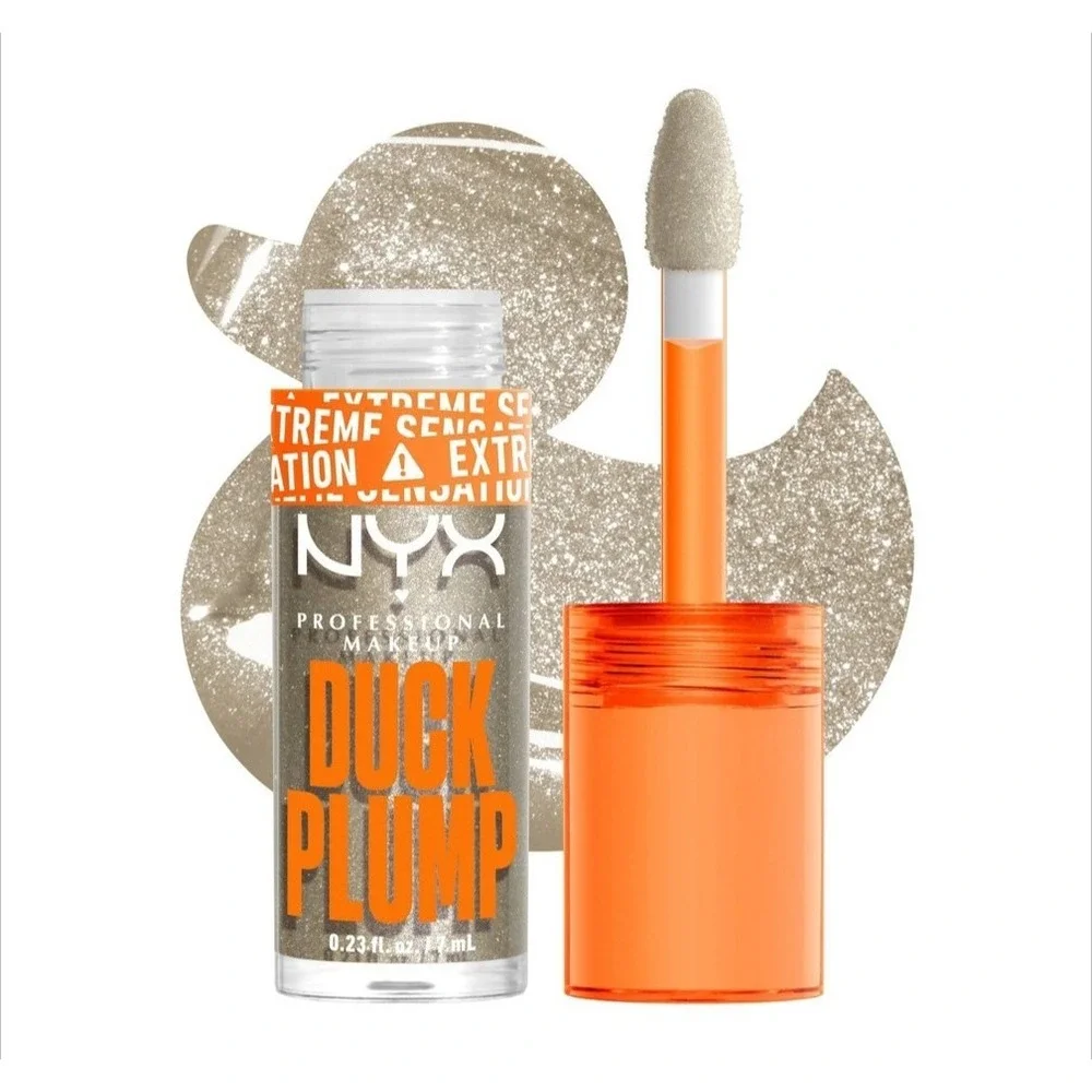 NYX Duck Plump High Pigment Plumping Lip Gloss 20 Quazy silver 0.23 fl oz NEW