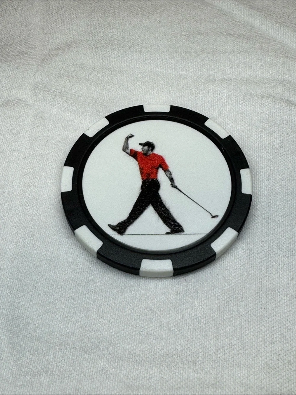 Men's Golf Chip Marker - Black & White with Red Accent