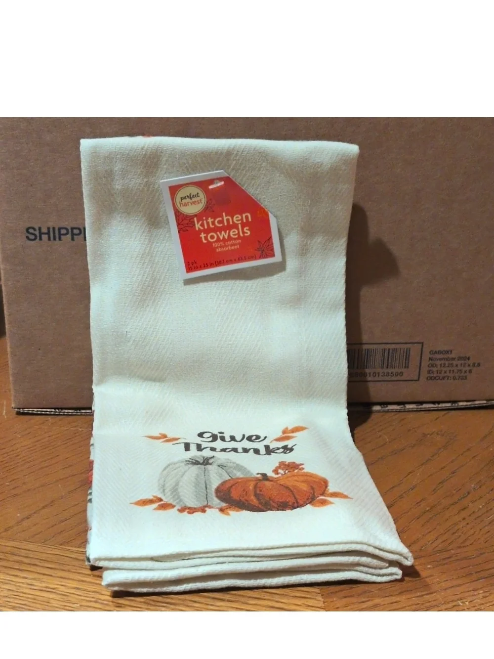 'Give Thanks' Pumpkin Kitchen Towels - Set