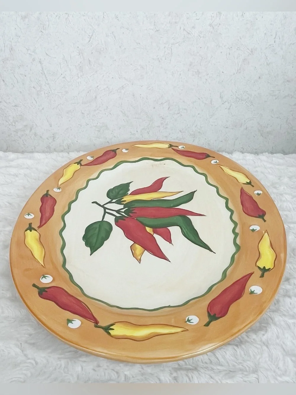 Rare Vintage WCL Hot Chili Peppers Large Oval Serving Platter Southwestern Boho