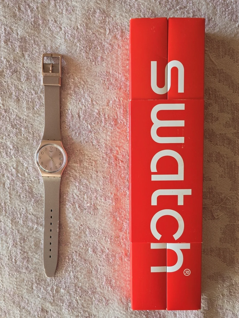 Swatch Rose Gold Tone Minimalist Women's Watch