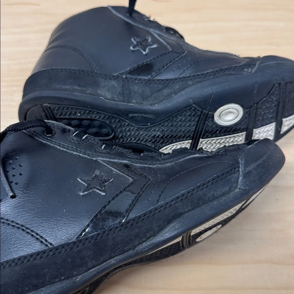 Converse All Star Mid Triple Black High-Top Sneakers youth size 2