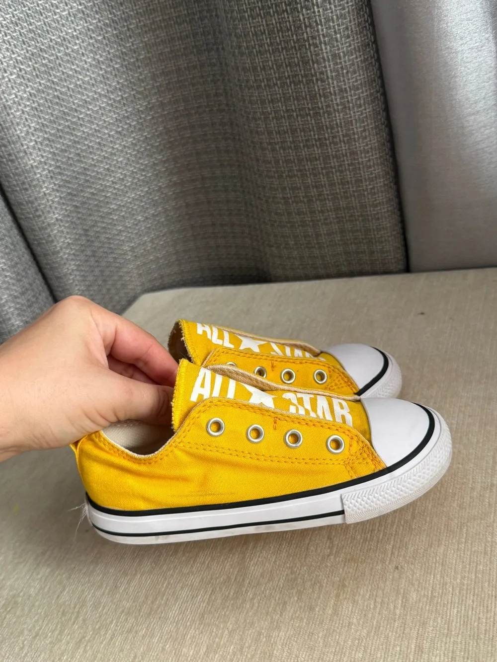 Converse Kids Yellow Canvas Slip-On Sneakers