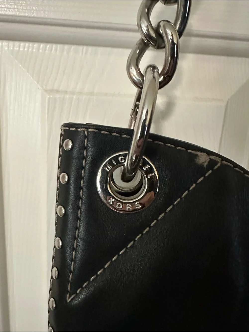 Micheal Michael Kors Black Uptown Astor shoulder bag studded leather bag