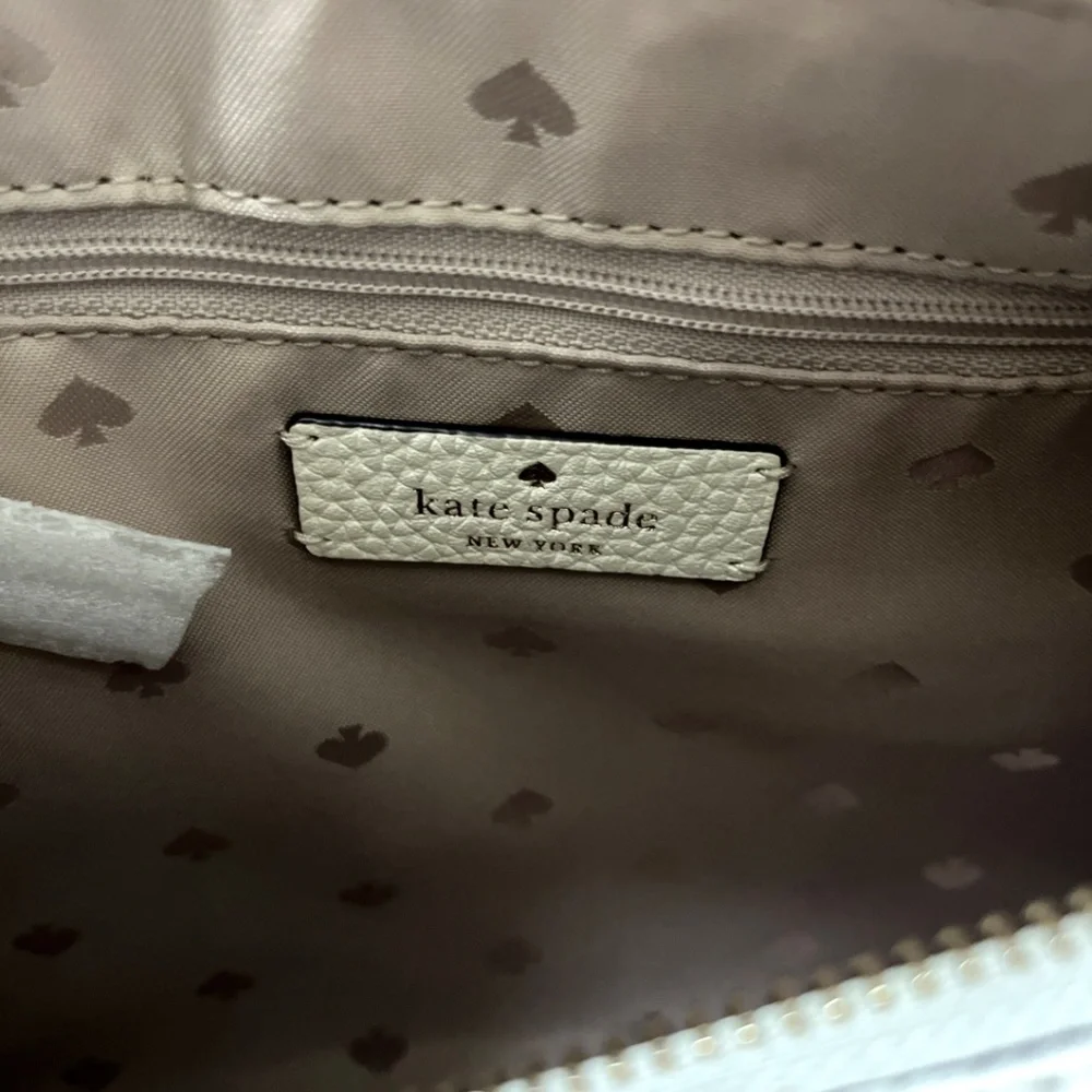 Kate Spade Smoosh Satchel Crossbody Parchment Leather K6047 Hobo Bag NWT