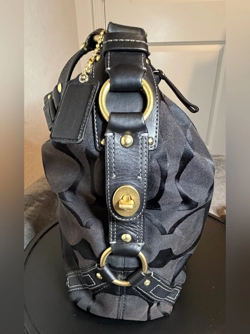 Coach Carly Large Black Hobo Bag No.F0873-10620