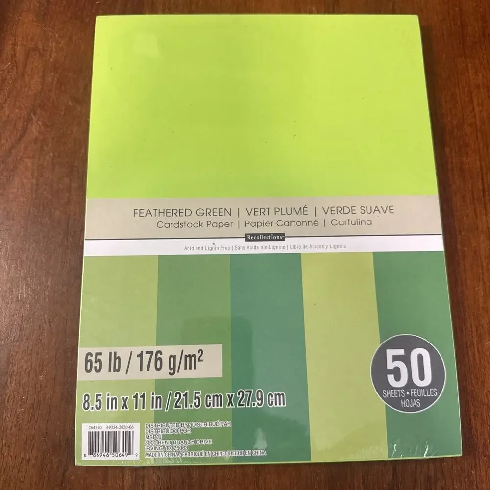Recollections Green- Lime Green Cardstock Paper 8.5
