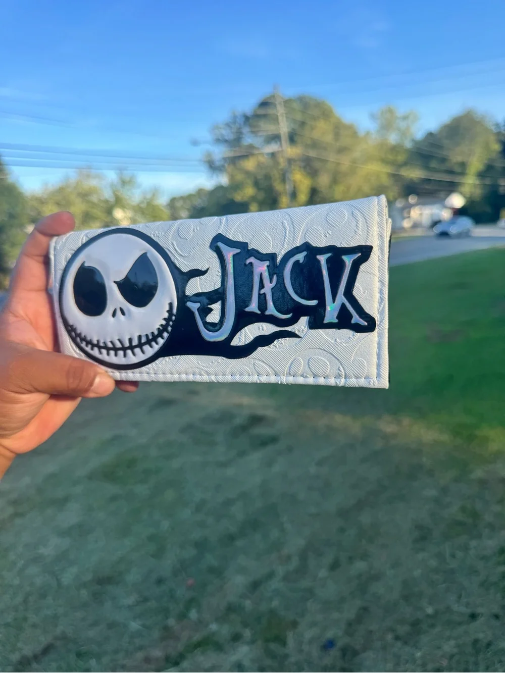 White 'Jack' Character Wallet Phone Case - White
