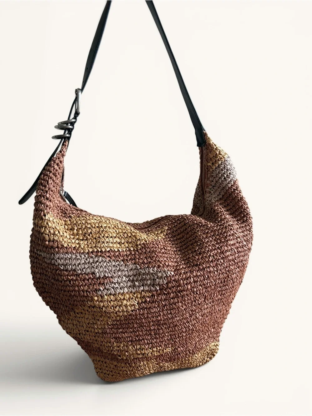 Free People Woven Hobo Bag in Brown, Tan, Cream