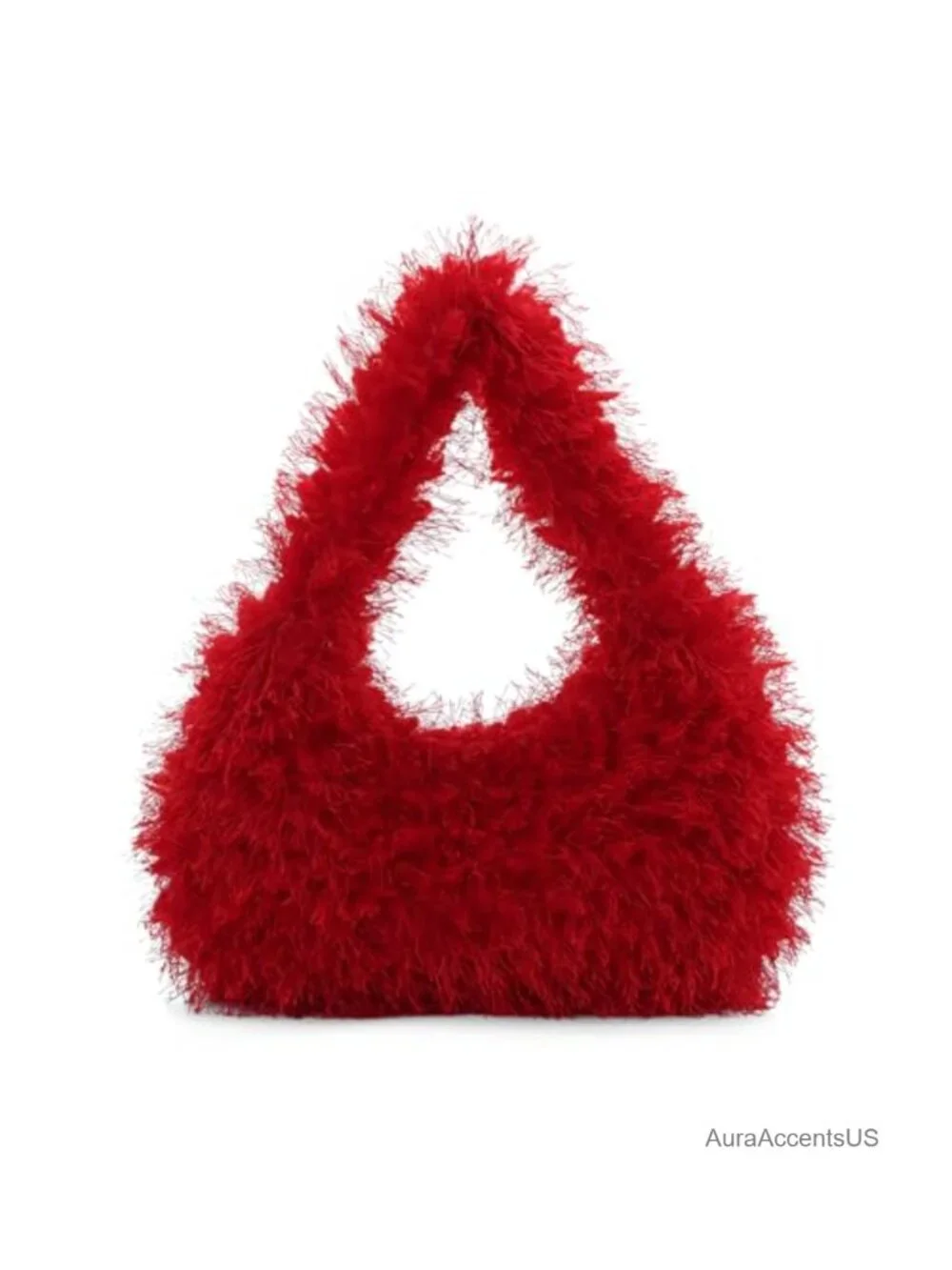 Faux Fur Fluffy Hobo Bag Fuzzy Tote Plush Purse Furry Handbag