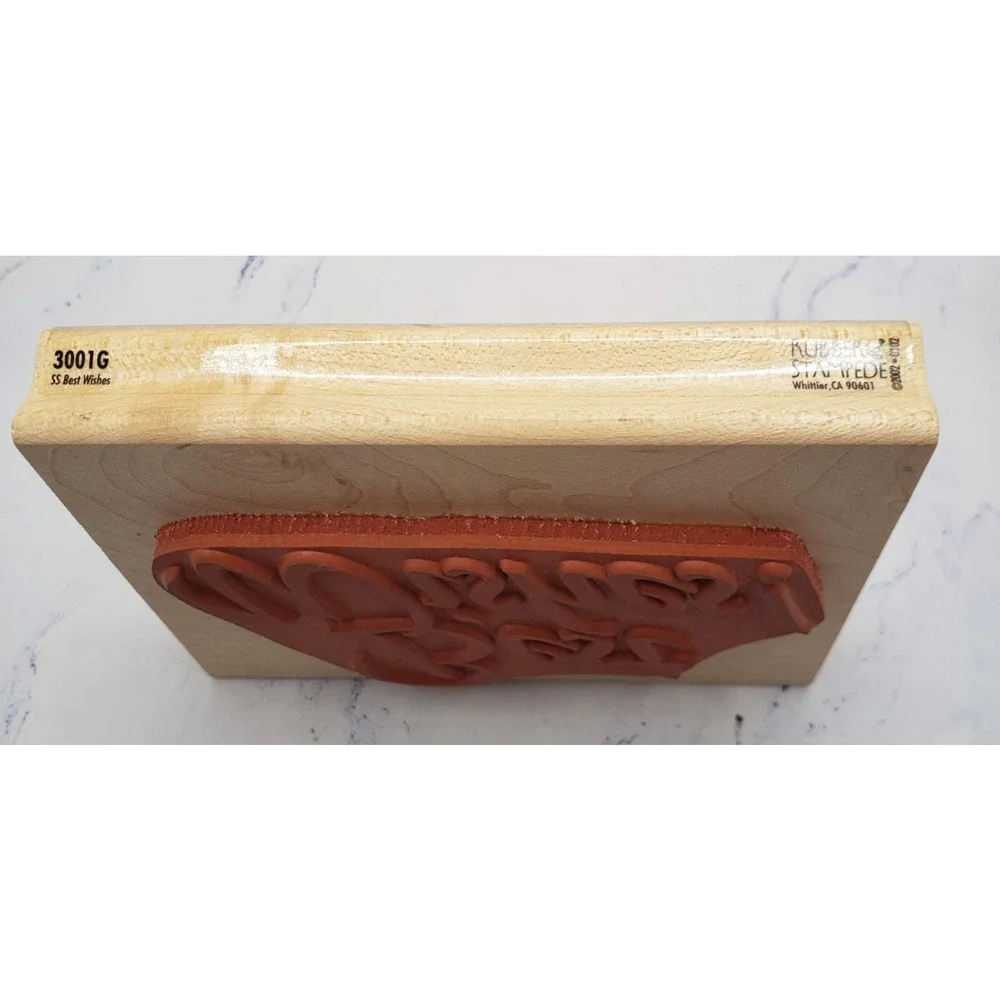 Rubber Stampede Elegant Best Wishes Large Rubber Stamp 3001G Pretty Script
