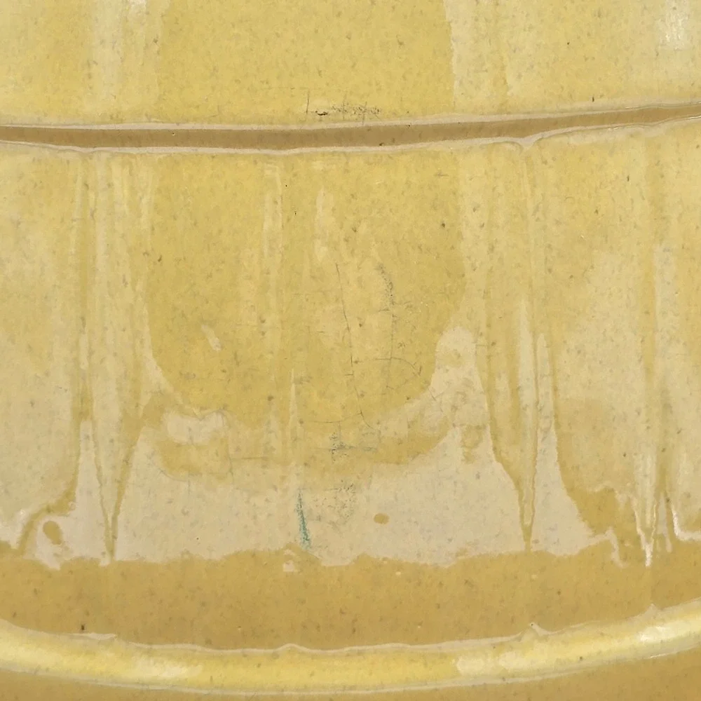Vintage Frankoma Yellow Barrel Cookie Jar w/ Lid French Country‎ Farmhouse Decor