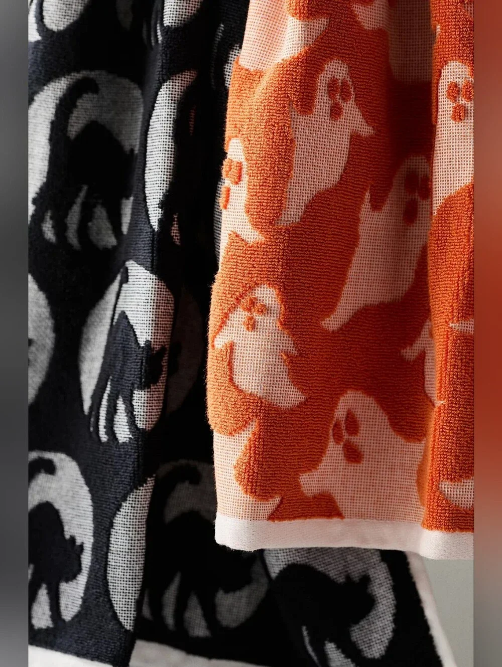 Anthropologie Icon Jacquard Spooky Tea Towels, Set Of 2